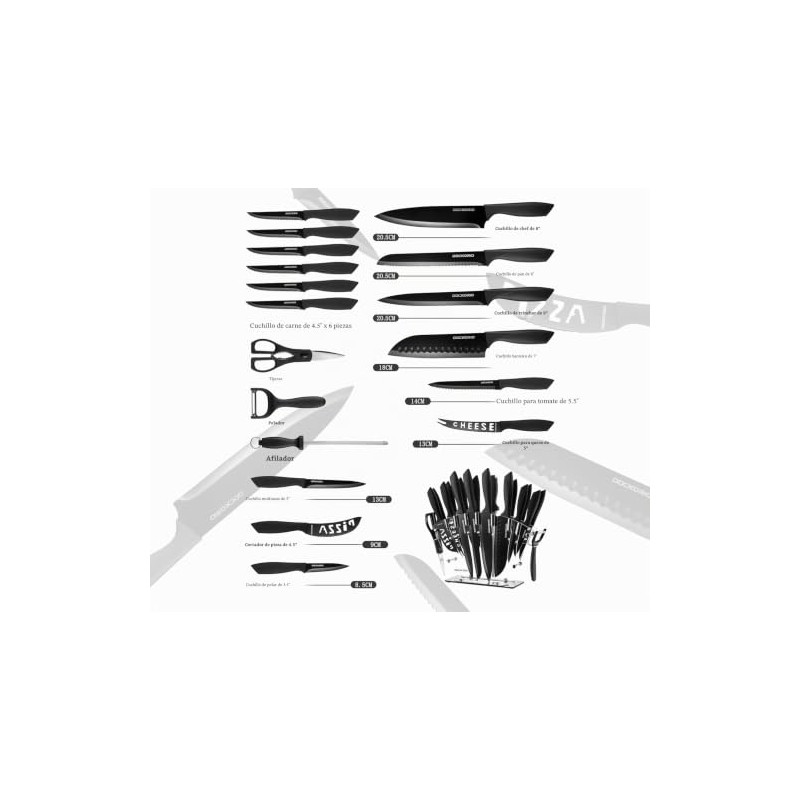 Cuchillo de chef de 8 pulgadas, cuchillo de cocina profesional