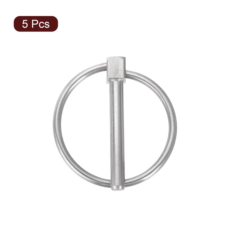 sourcing map 5Pcs 1/4" x 1-3/4" Linch Pin with Ring,