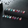 Josfeva 925 Silver Stud Earrings, 8 mm, Blue, Green, Pink,