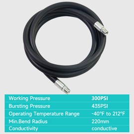 CreFiTech 1"X 13.1FT Fuel Transfer Hose,Inlet 1" NPT & Outlet 1" NPT Fittings 1 Inch ID Fuel Hose for Dispensing Diesel Gasoline Kerosene Biodiesel Oil