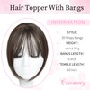 Cesomeey Hair Topper Clip in Bangs, 360° 3D Cover Hair