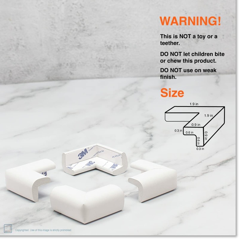 Roving Cove Slimfit Corner Edge Protector for Baby Proofing (Small