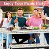 Boao 3 Pcs Vinyl Picnic Table Cover with Bench Cover