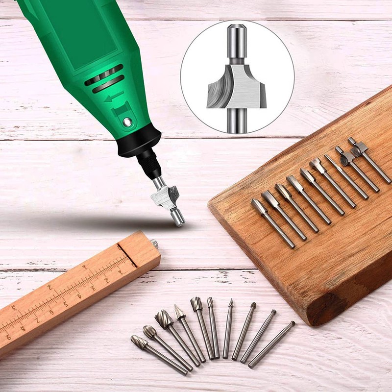Wood Carving Bits Engraving Router Bit, 20pcs HSS Different Rotary