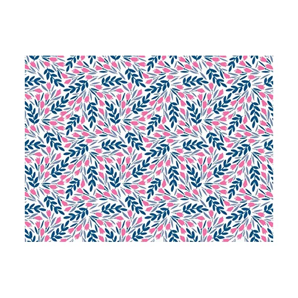 Blue & Pink Flowers Printed Tissue Paper for Gift Wrapping with Floral Design, Decorative Tissue Paper - 24 Large Sheets, 20x30