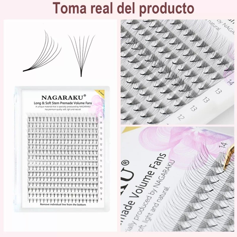 Nagaraku Extensión De Pestañas Prearmados Volumen 5d 6d 10d