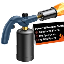 ThermoMaven Powerful Propane Torch, Kitchen Cooking Torch, Culinary Torch Lighter, Adjustable Blow Torch for Sous Vide Searing Steak, BBQ, Campfire Charcoal Starter, Blue (Propane Tank Not Included)