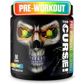 JNX SPORTS The Curse Pre Workout Powder for Men  Women, Caffeine, Beta-Alanine, Creatine, L-Citrulline, 50 Servings, Sour Candy Flavor  Boost Energy,