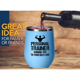 Luxe Gifting Personal Trainer Blue Edition Wine Tumbler 12oz - Personal Trainer - Fitness Instructor Workout Coach Exercise Lover Cardio Lover Gym Coach