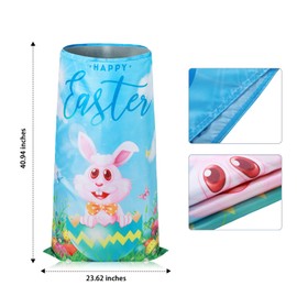 Civaner Easter Outdoor Games Set Includes 6 Plastic Bunny Potato Sack Race Bags, 6 Set Easter Egg and Spoon, 6 Bunny Ears Headbands 6 Legged Relay Race Band for Kid Adult Game Birthday (Classic Style)