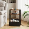 TUTOTAK Narrow Side Table with Charging Station, Slim End Table