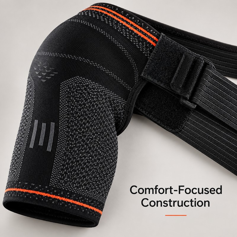 Adjustable Shoulder Support Brace with Detachable Silicone Pad, Compression Sleeve
