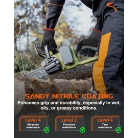 FJDZ SAFETY ANSI A9 Cut Resistant Work Gloves,18-gauge Lightweight Seamless Knit Shell Sandy Nitrile Coating Touchscreen Cutting Glove for Woodwork, Construction,Fishing(1 Pair/X-Largel