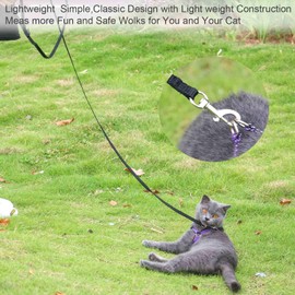 AMAGOOD 6 FT Cat Leash, Strong and Durable Traditional Style Leash with Easy to Use Collar Hook,Cat Lead Great for Cat(Black,3/8" x 6 Feet)