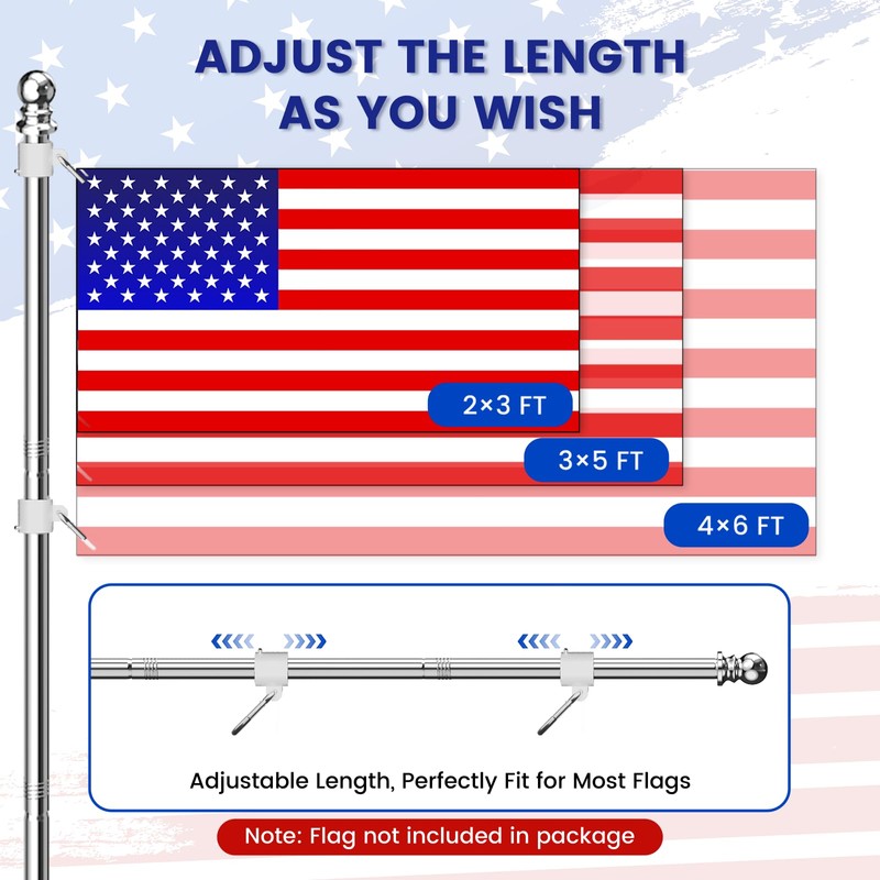 ZHULI 5 FT Flag Pole for Outside House, Flag Pole