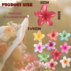 STFYUG Flower Hair Clips, Pack of 10 Flower Hair Clips, Colourful Flower Hair Accessories for Women, Flower Hair Clip, Hair Clip Flower, Non-Slip Hair Clip for Fixing Hair