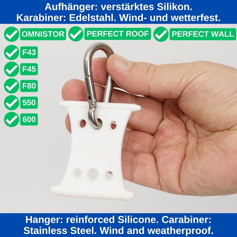 Awning Hooks for Piping Rail, Pack of 6, White, for