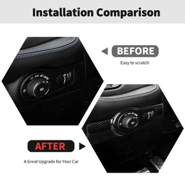 RT-TCZ - Panel de botón de fibra de carbono para faros delanteros, accesorios interiores compatibles con Dodge Durango 2022 2023