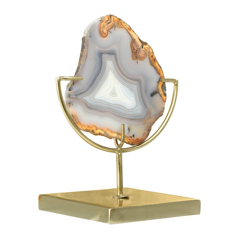 Creative Co-Op Main + Mesa Natural Brown Agate on Stand