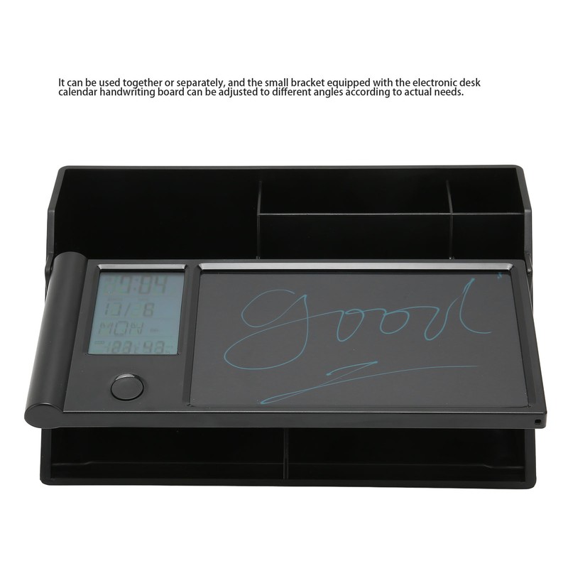 Multifunctional Electronic Calendar Desktop Storage Box with LCD Writing Pad