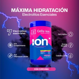 ION X | Cellu ion Bebida Isotónica en Polvo 500 g | A Base de Vitamina C | Sabor Limón y Miel de Abeja | 50 Porciones | 100% Natural