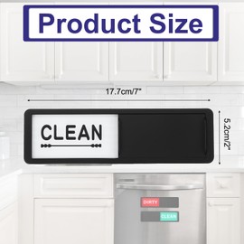 PATIKIL Dishwasher Magnet Clean Dirty Sign, 7x2 Inch Clean & Dirty Dishwasher Indicator Slider Black Funny Acrylic Magnet Sign Laundry Kitchen Gadgets, Black & White