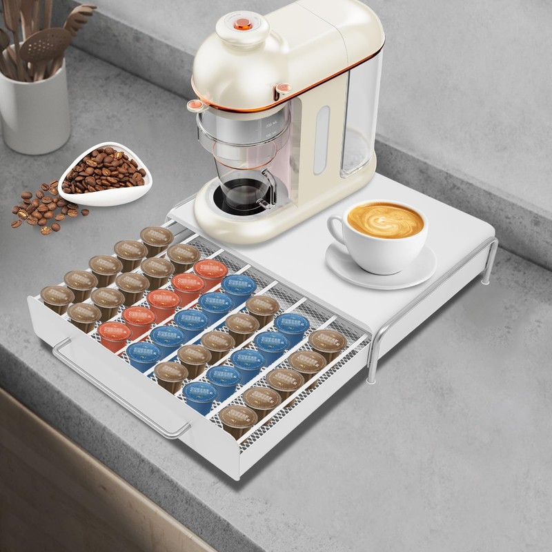 Coffee Pod Drawer, Carbon Steel Under Coffee Pot Storage and