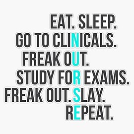 HOF Trading Funny Nurse Quote - Eat Sleep Rn LPN Clinicals Student Nursing Gift Vinyl Sticker Waterproof Decal Laptop Wall Window Bumper Sticker 5"