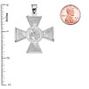 Religious Jewelry Fine Sterling Silver Saint George Russian Maltese Cross