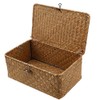 Seagrass Storage Basket Woven Storage Box with Lids Makeup Organizer