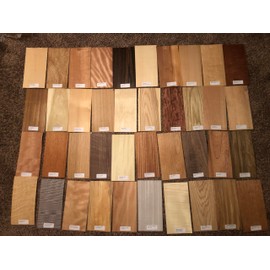 40-6" x 12" Labeled Wood Veneer Pieces (20 Square Feet) Exotic and Domestic Marquetry Arts Crafts Pack