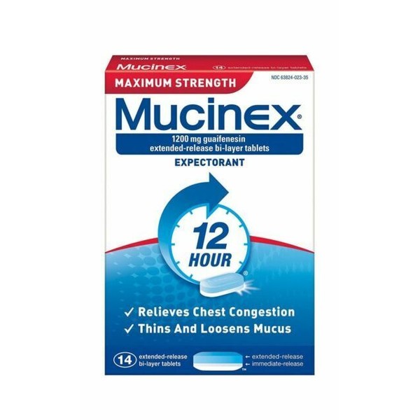 Mucinex 1200mg Cough Suppressant Tablets - 14 Pieces(exp2/24)
