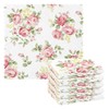 senya Kitchen Dishcloths, Pink Rose Flower Floral Cloth Dish Towels