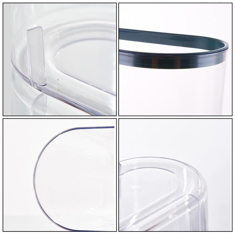 ASelected Slim Trash Can, 12L, Clear Plastic, For Bathroom, Kitchen,