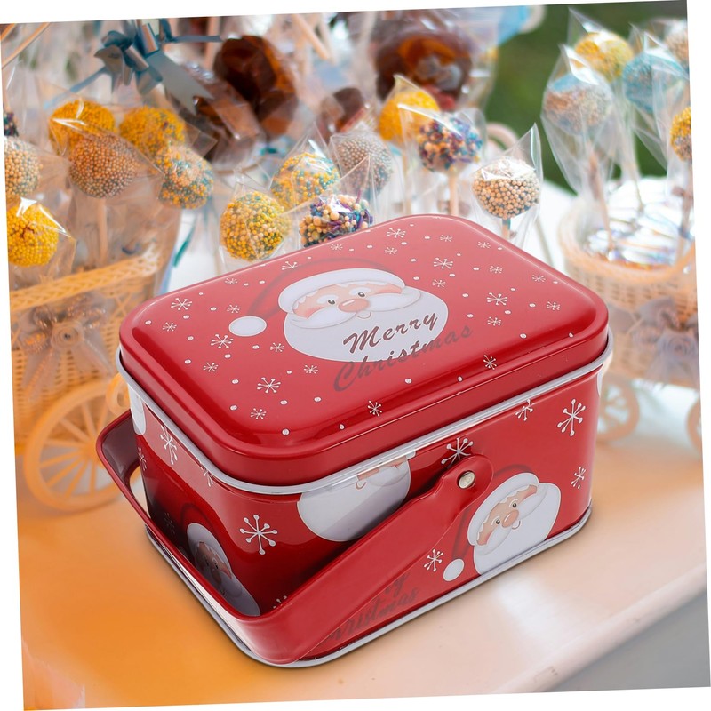 LABRIMP Holiday Decorative Tin Cookie Tins Lids Christmas Treat Magnetic