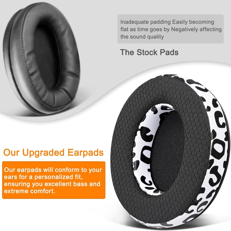 SOULWIT Mesh Fabric Replacement Earpads Cushions for HyperX Cloud 1/2/3/Pro/Core/Alpha/Alpha