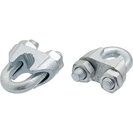 M8 Heavy Duty Wire Rope Clips Clamps Slings U Bolt Clamp Grips DIN741 (Pack of 4)