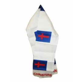 RFCO Christian Christ Cross Lightweight Flag Printed Knitted Style Scarf 8"x60"