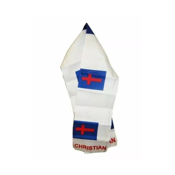 RFCO Christian Christ Cross Lightweight Flag Printed Knitted Style Scarf