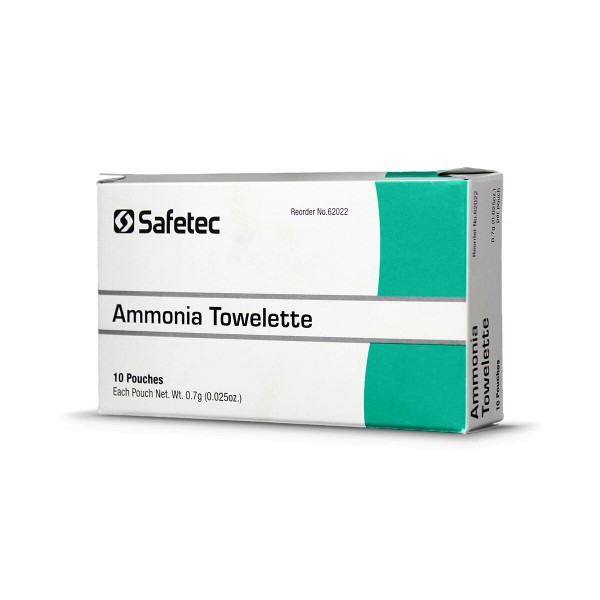 Safetec Ammonia Inhalant Pouches First Aid, 10 Box