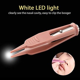 Pinzas nasales para bebé con luz LED, clip retirador de oídos, nariz y ombligo, pinzas de limpieza seguras y ligeras