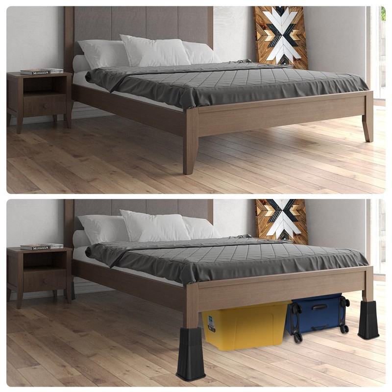 MYMULIKE Bed Risers 8 Inch Heavy Duty, Furniture Risers Lifts