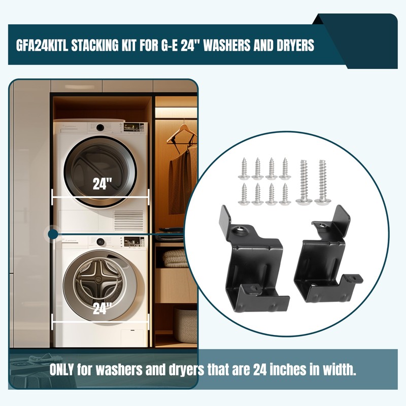 HeoCaye Replacement GFA24KITL Stacking Kit for G-E 24 Inch Wide