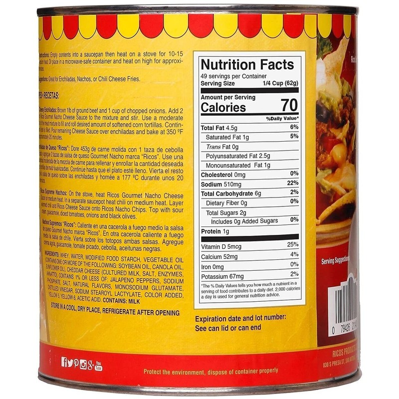 Rico's Ricos Gourmet Nacho Cheese Sauce (107 oz.)