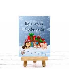 Sign Me Up By Diana Here Comes Santa Paws Holiday Sign or Door Hanger