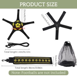 alwaiiz Football Trainer, Adjustable Football Kick Trainer, Football with Cord, Solo Football Training Accessories, Suitable for Children and Adults