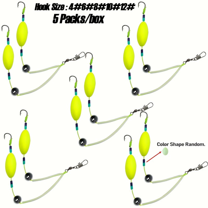 5 Packs Carp Fishing Hook Rig Set – Reverse Off-Bottom