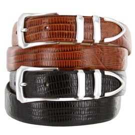 Vin's Italian Calfskin Genuine Leather Designer Dress Golf Conchos Belt 1-1/8"(30mm) Wide (Alligator Black, 42)