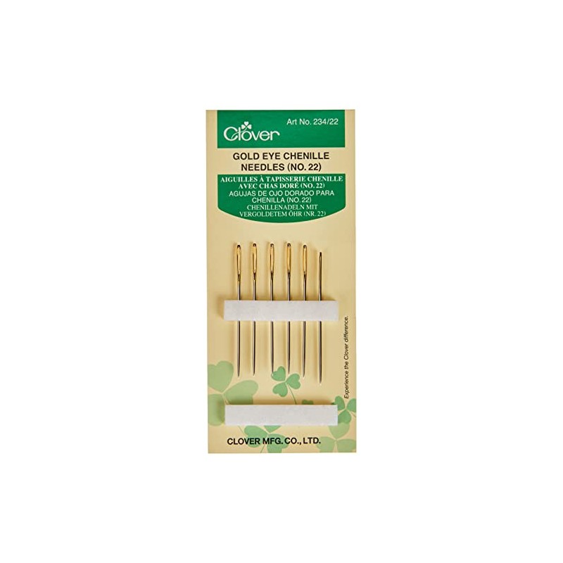 Clover Gold Eye Chenille Needles - Size 22 6/Pkg