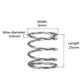 MACHSWON Compressed Spring for Home, Machinery, Industrial, Screen Doors, Lawn Mowers, Stainless Steel Compressed Spring 5mm OD 0.4mm Wire Size 25mm Free Length, 30pcs
